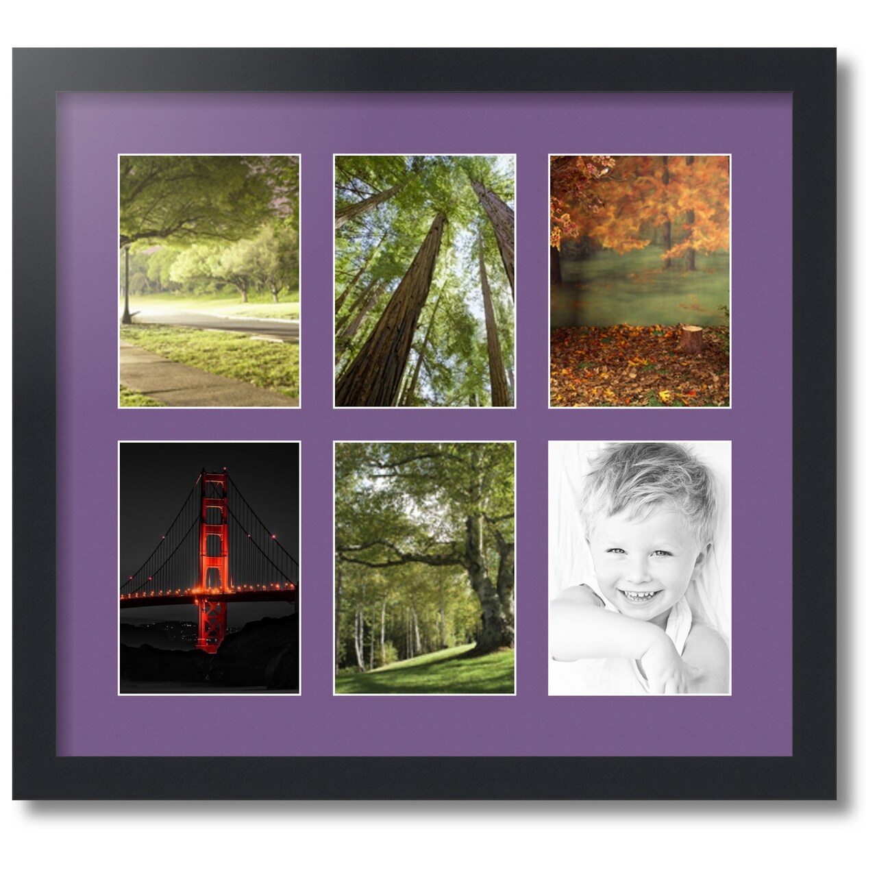 ArtToFrames Collage Photo Picture Frame with 6 - 5x7 inch Openings, Framed in Black with Over 62 Mat Color Options and Plexi Glass (CSM-3926-2041)